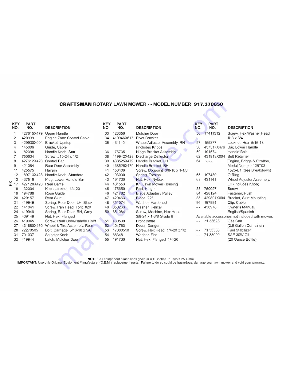 Craftsman 917.370650 Owner'S Manual Download Page 87