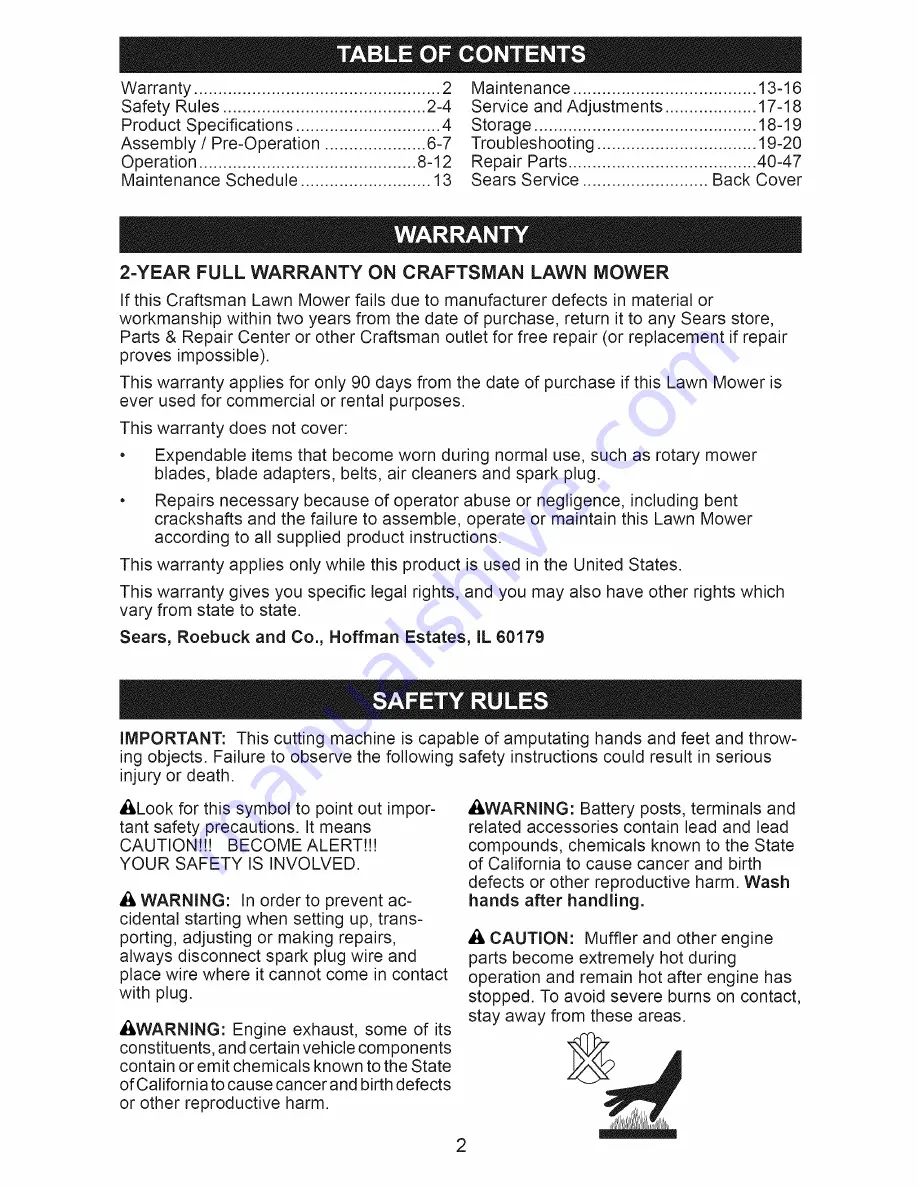 Craftsman 917.370660 Owner'S Manual Download Page 2