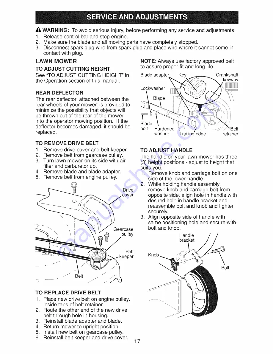 Craftsman 917.370693 Owner'S Manual Download Page 17