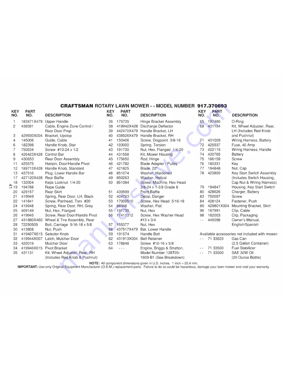 Craftsman 917.370693 Скачать руководство пользователя страница 41