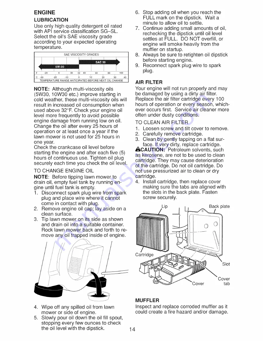 Craftsman 917.370701 Owner'S Manual Download Page 14