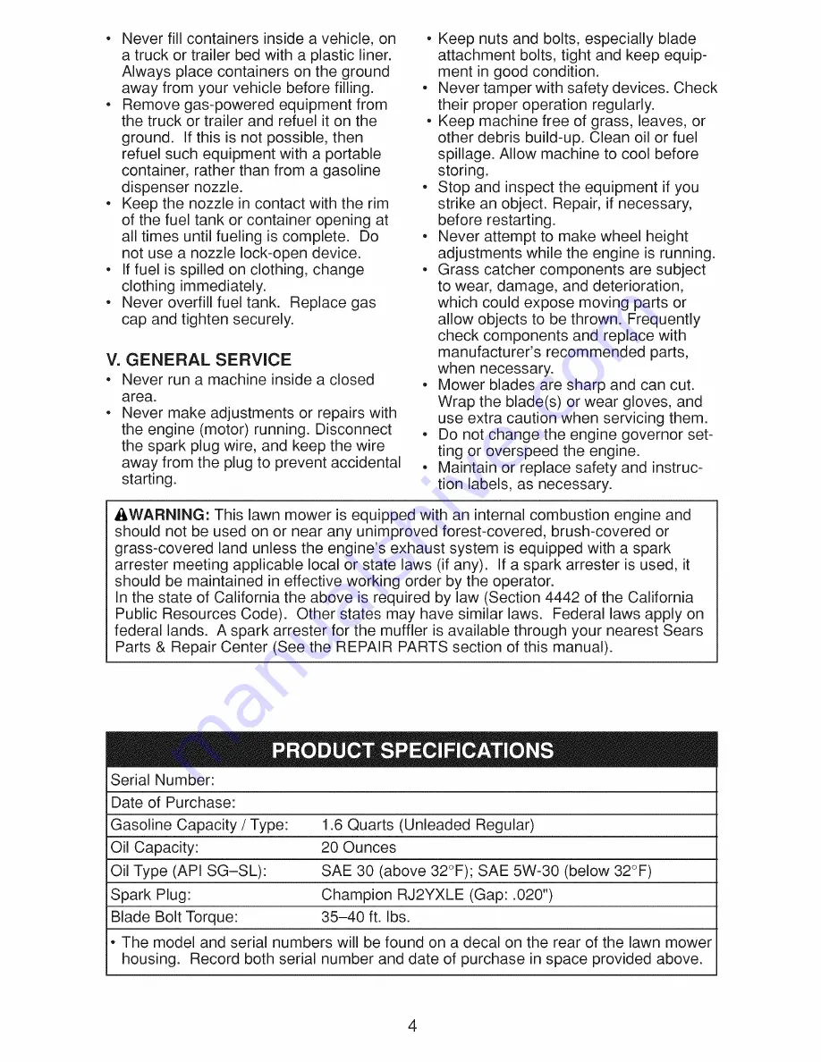 Craftsman 917.370701 Owner'S Manual Download Page 52