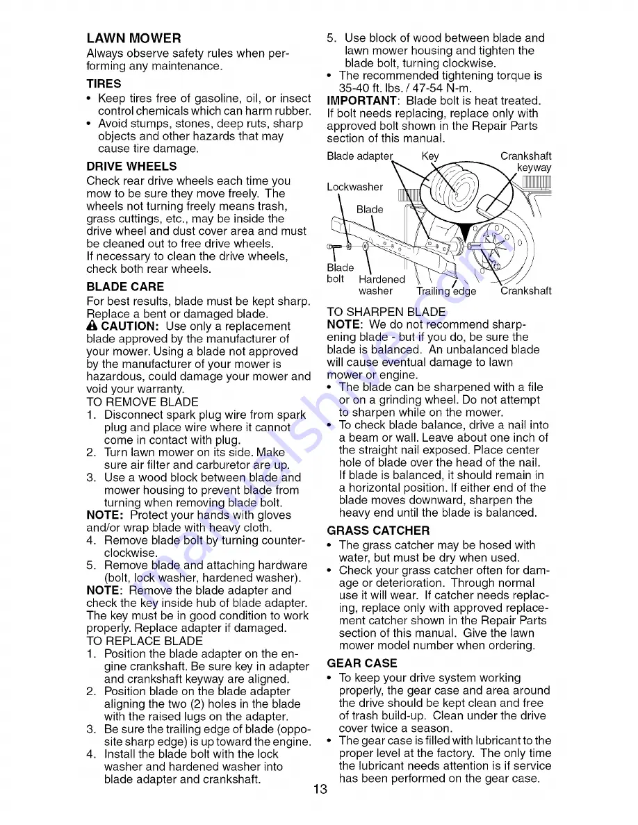 Craftsman 917.370712 Owner'S Manual Download Page 13