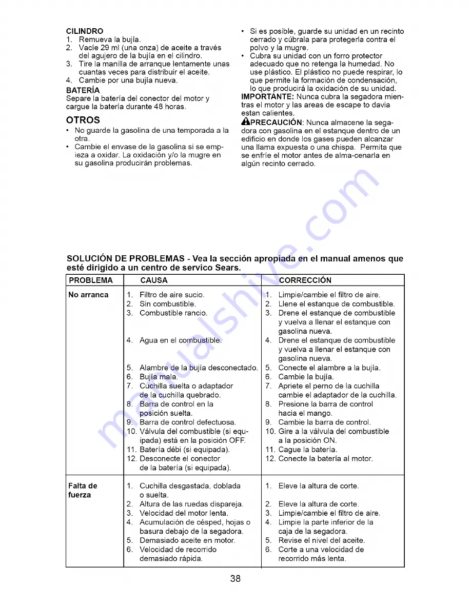 Craftsman 917.370740 Owner'S Manual Download Page 38