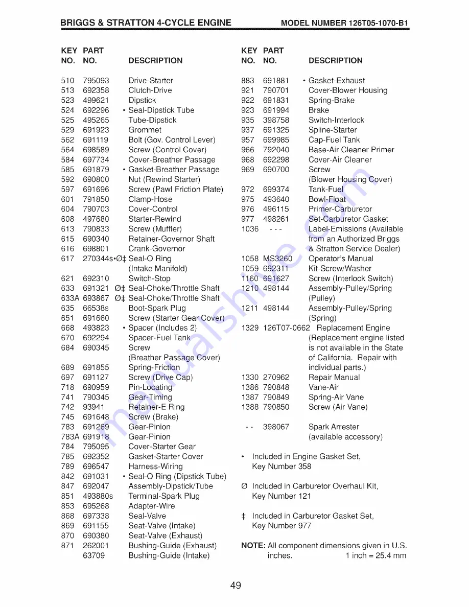 Craftsman 917.370771 Owner'S Manual Download Page 49