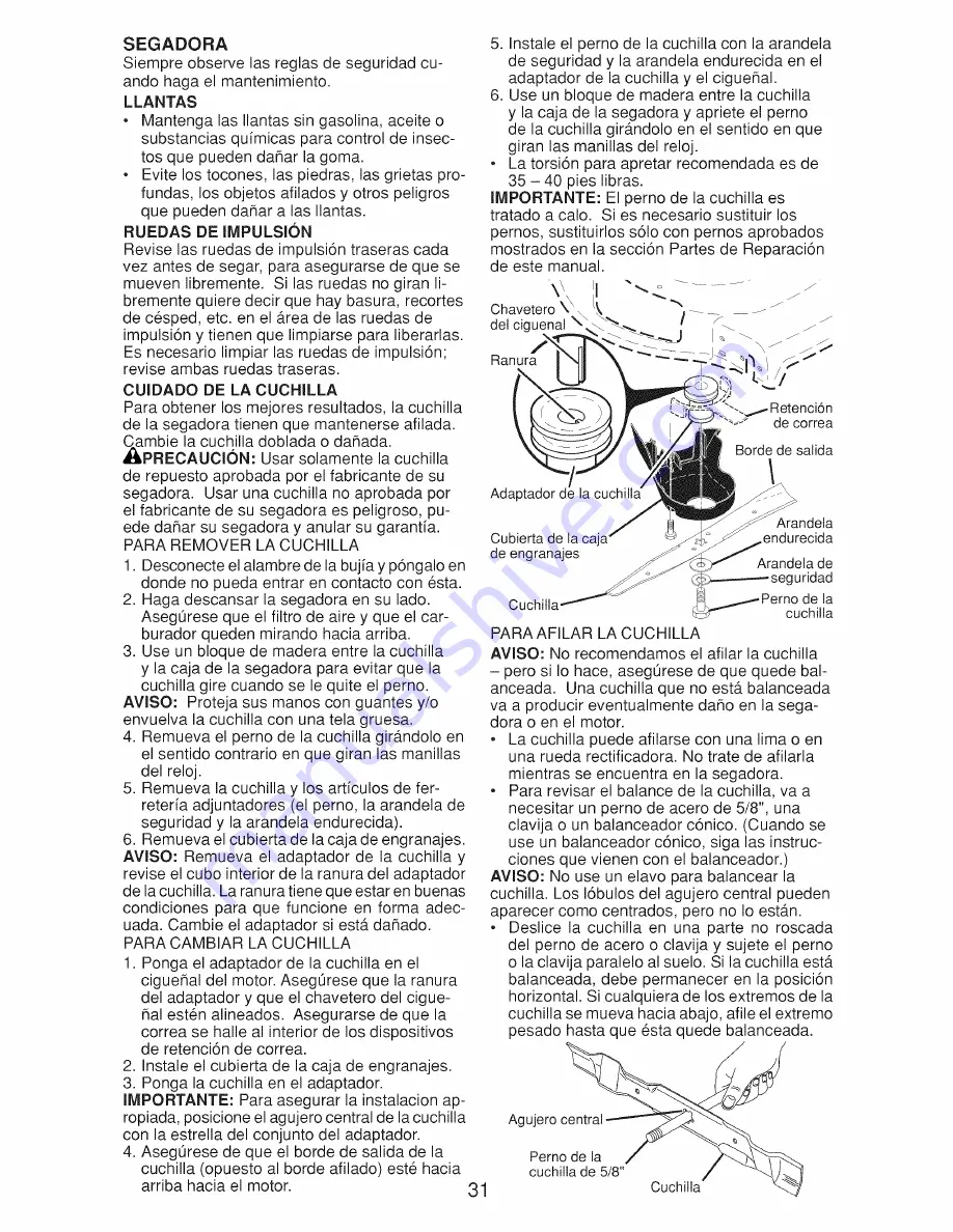 Craftsman 917.370910 Owner'S Manual Download Page 31