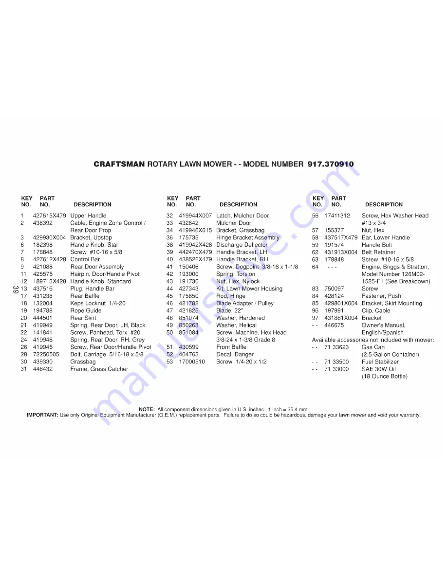 Craftsman 917.370910 Owner'S Manual Download Page 87