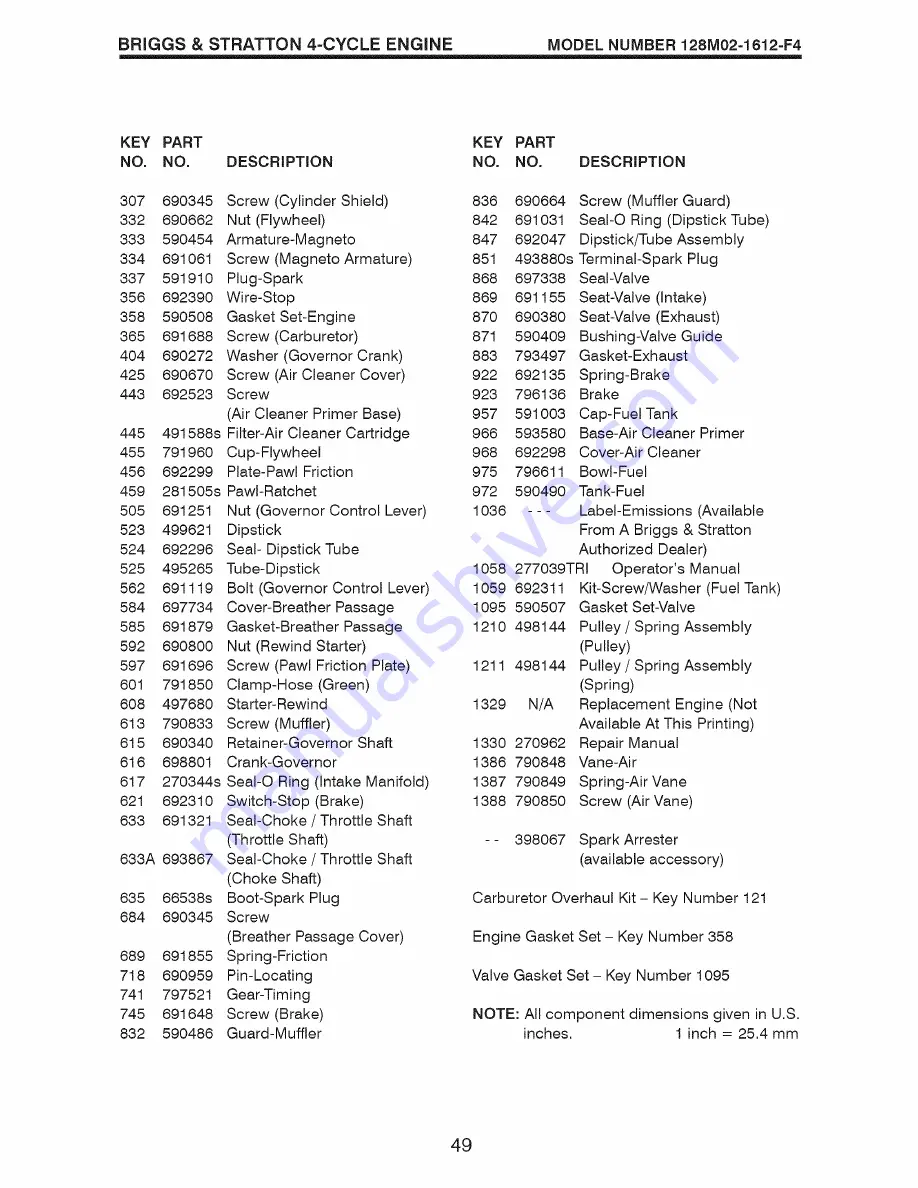 Craftsman 917.370928 Owner'S Manual Download Page 49