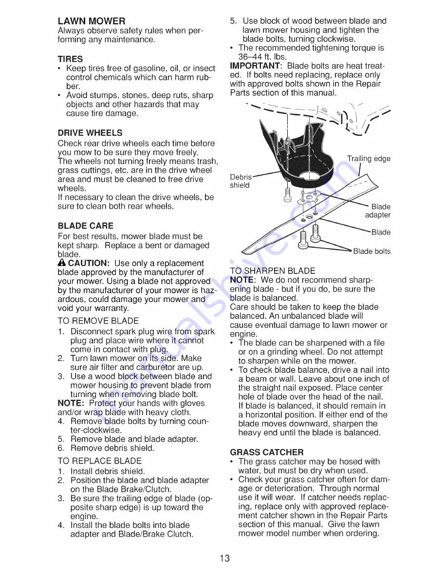 Craftsman 917.370940 Owner'S Manual Download Page 13