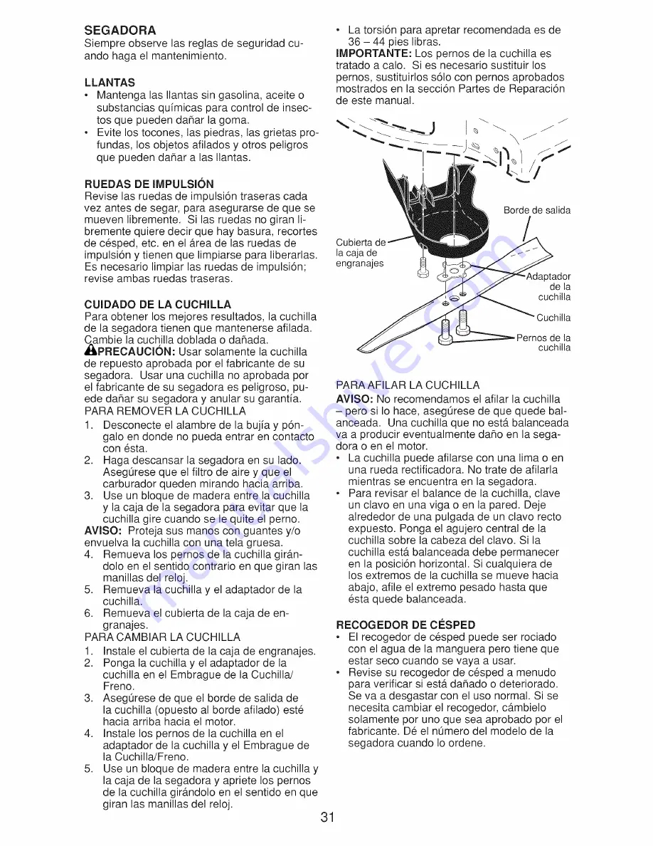 Craftsman 917.370941 Owner'S Manual Download Page 31