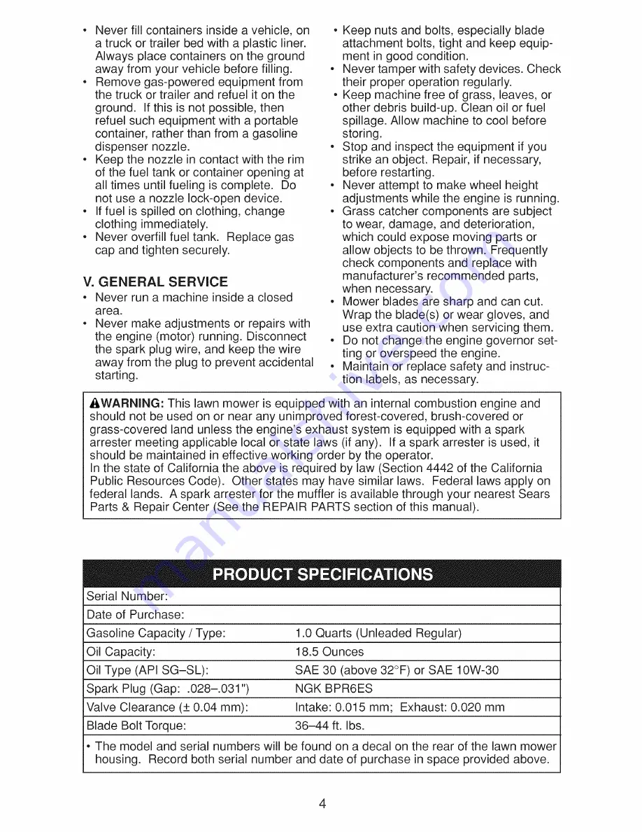 Craftsman 917.370941 Owner'S Manual Download Page 52