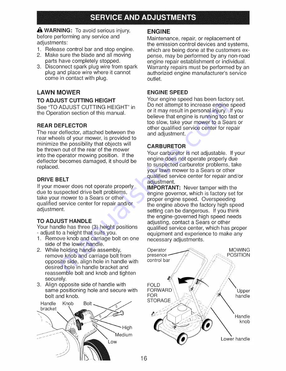 Craftsman 917.370950 Owner'S Manual Download Page 16