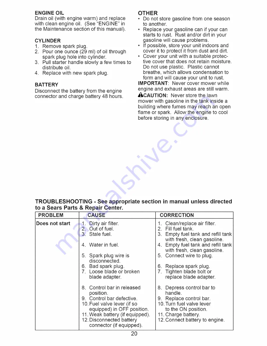 Craftsman 917.371030 Owner'S Manual Download Page 20