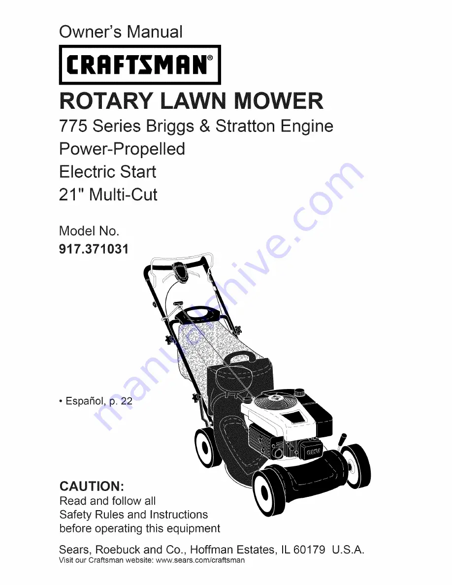 Craftsman 917.371031 Скачать руководство пользователя страница 1