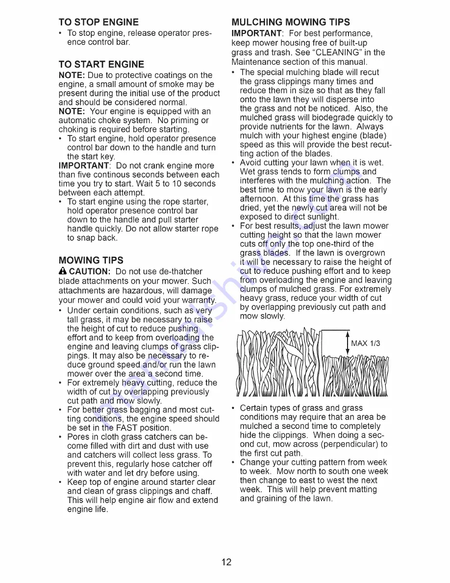 Craftsman 917.371031 Owner'S Manual Download Page 12