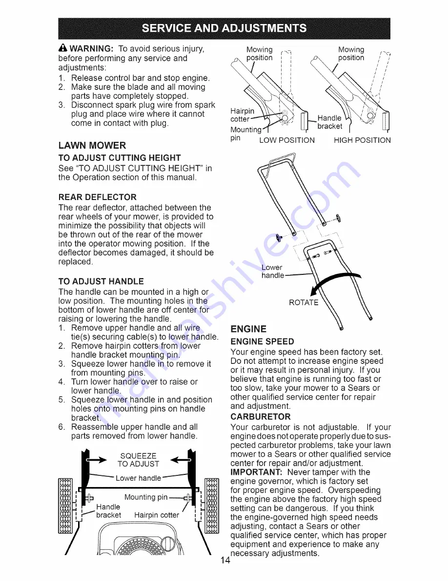 Craftsman 917.371130 Owner'S Manual Download Page 14