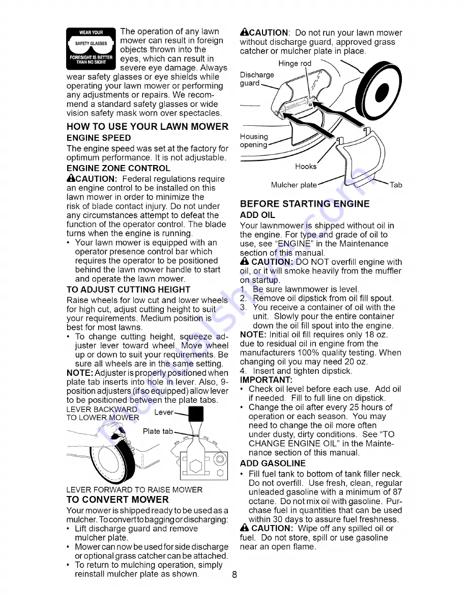 Craftsman 917.371340 Owner'S Manual Download Page 8