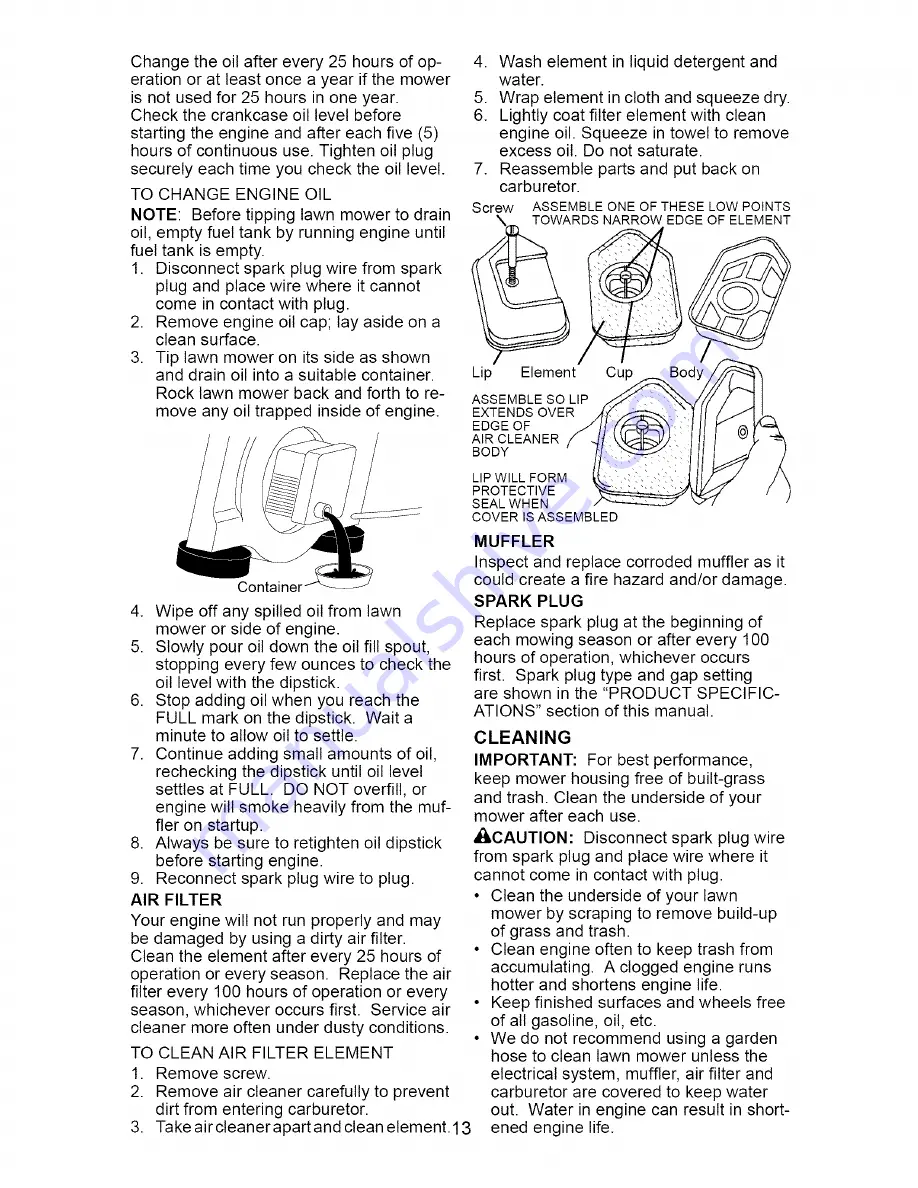 Craftsman 917.371350 Owner'S Manual Download Page 13