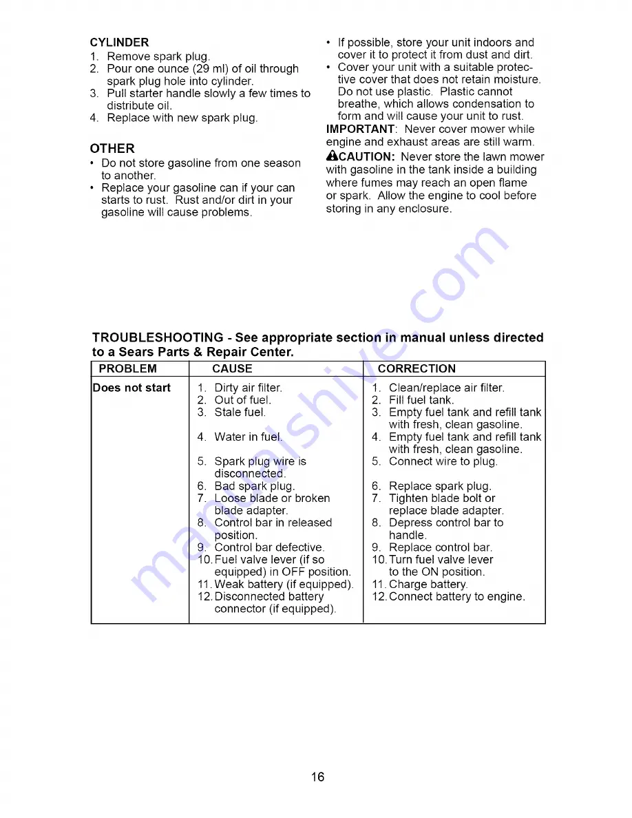 Craftsman 917.371531 Owner'S Manual Download Page 16