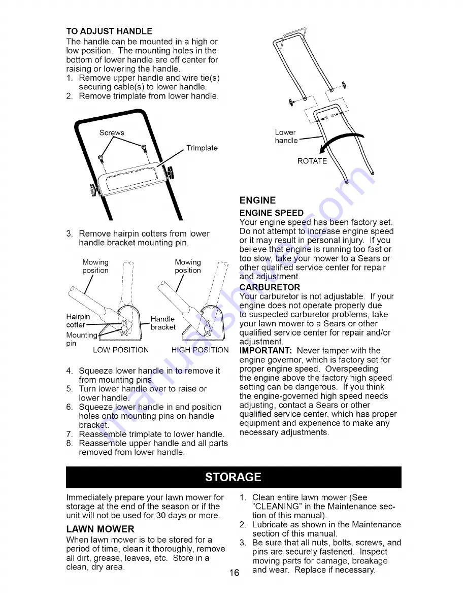 Craftsman 917.371611 Owner'S Manual Download Page 16