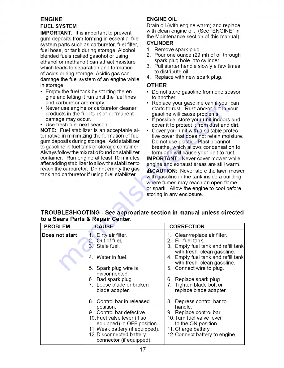 Craftsman 917.371621 Owner'S Manual Download Page 17