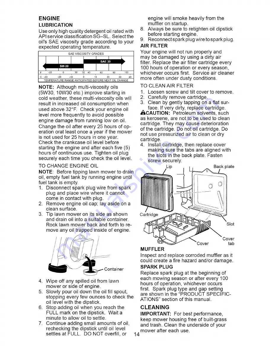 Craftsman 917.371651 Owner'S Manual Download Page 14