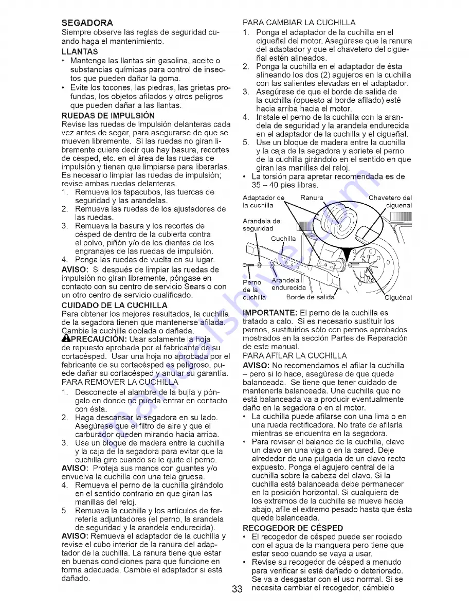 Craftsman 917.371664 Owner'S Manual Download Page 33