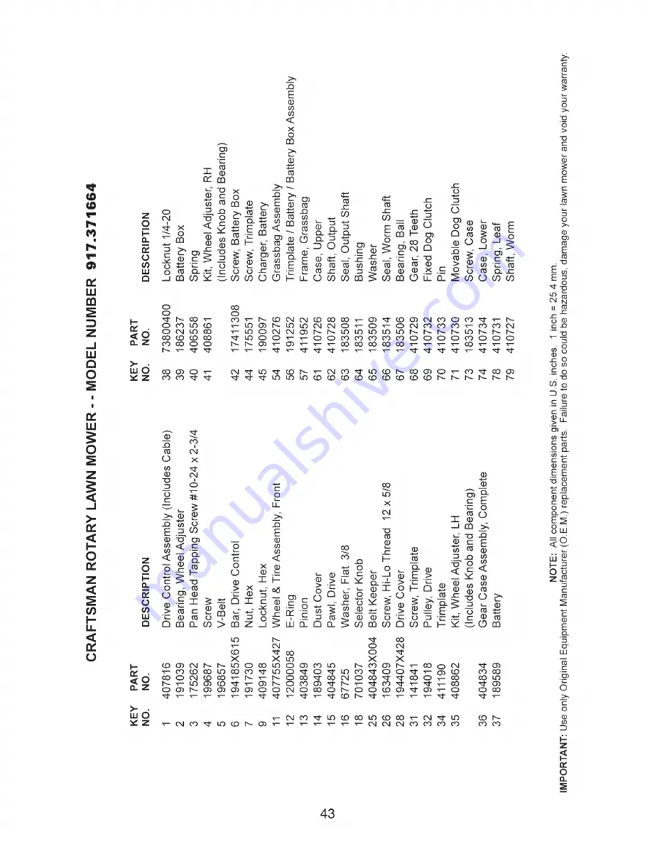 Craftsman 917.371664 Owner'S Manual Download Page 43