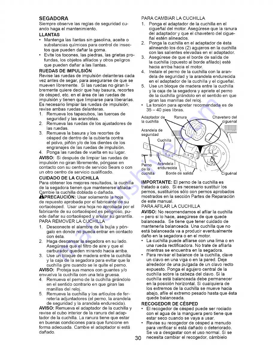 Craftsman 917.371671 Owner'S Manual Download Page 30