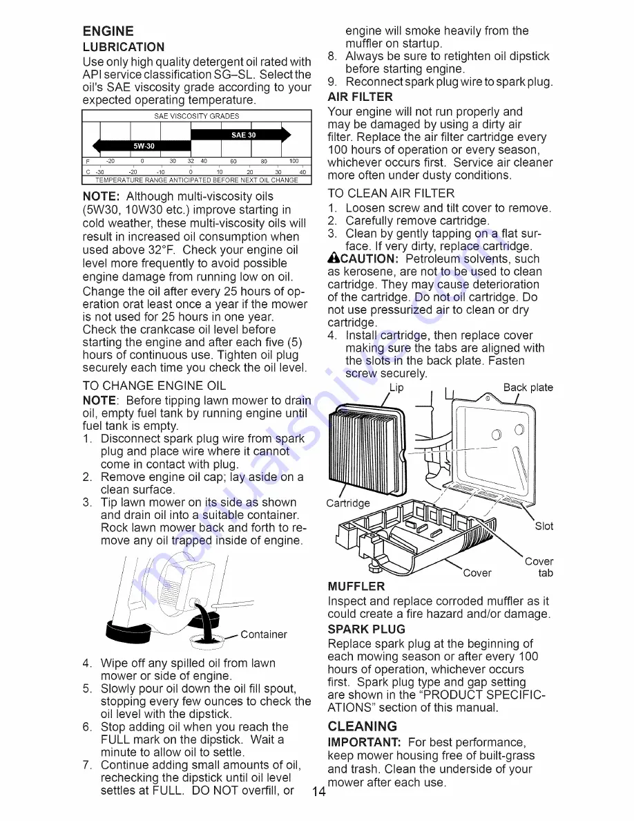 Craftsman 917.371681 Owner'S Manual Download Page 14