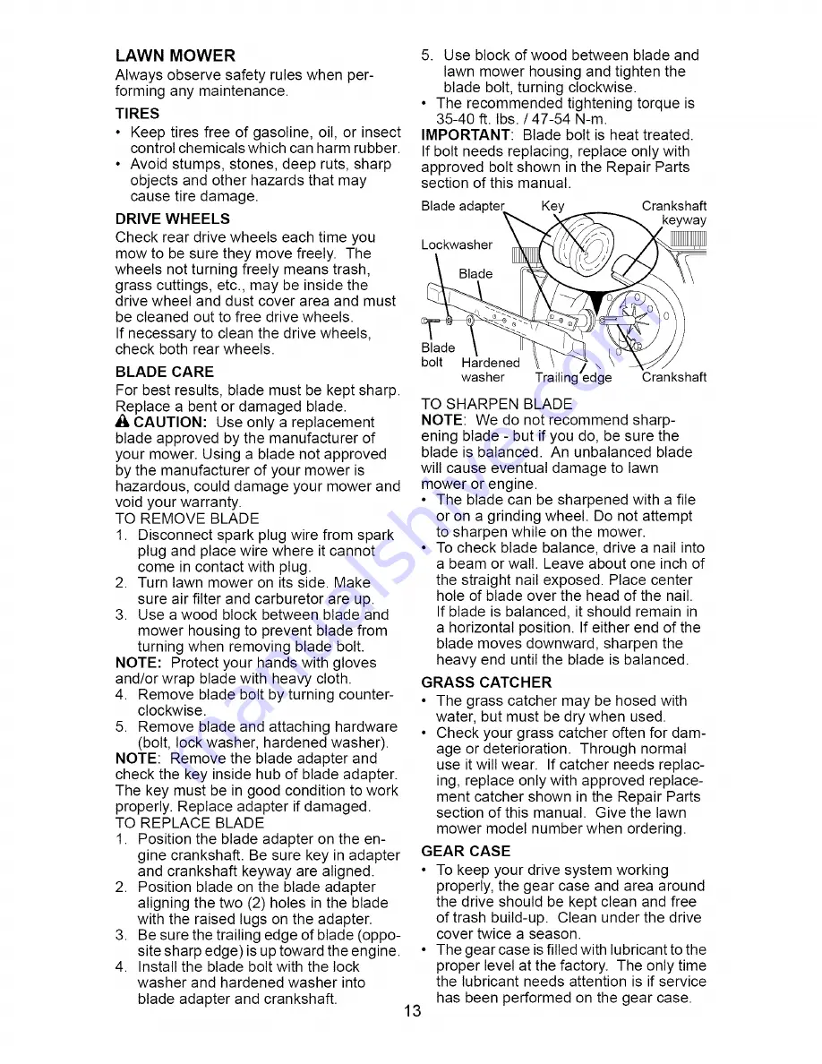 Craftsman 917.371700 Owner'S Manual Download Page 13