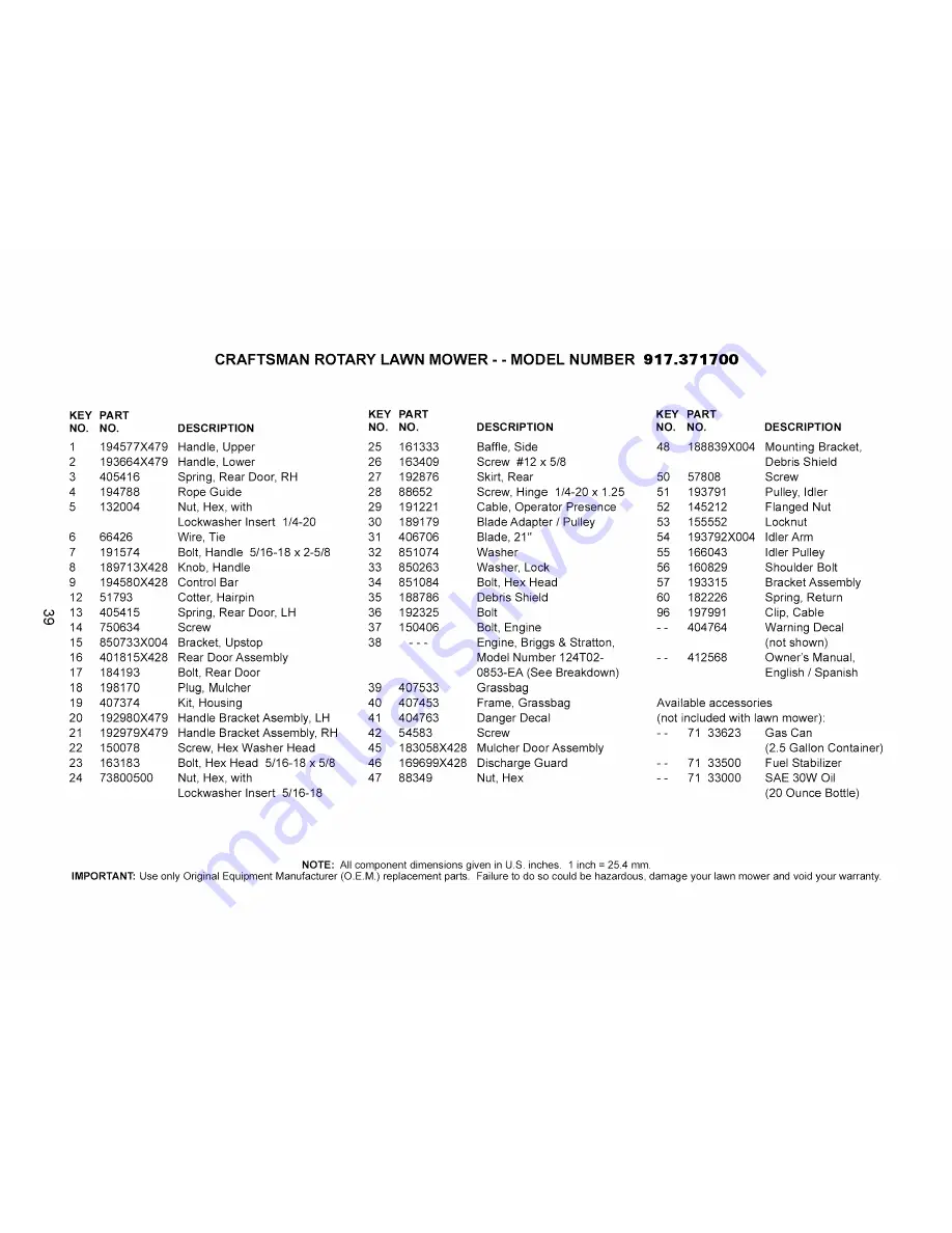 Craftsman 917.371700 Owner'S Manual Download Page 39