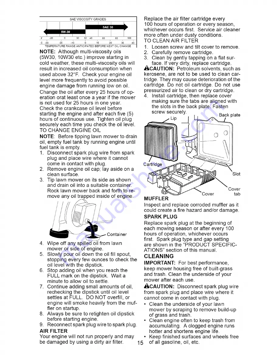 Craftsman 917.371710 Owner'S Manual Download Page 15