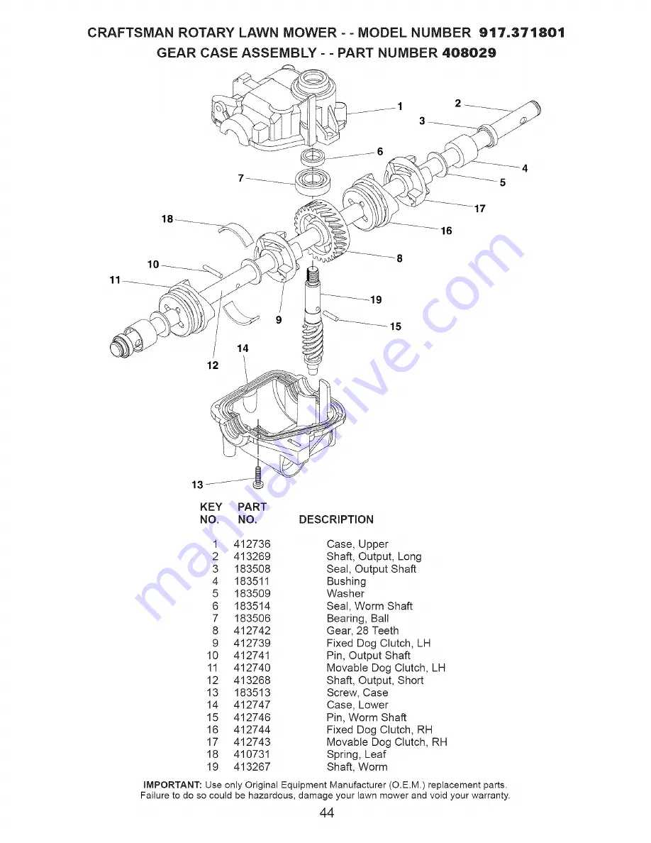 Craftsman 917.371801 Owner'S Manual Download Page 44