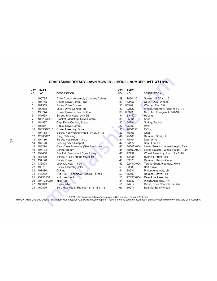 Craftsman 917.371810 Owner'S Manual Download Page 43