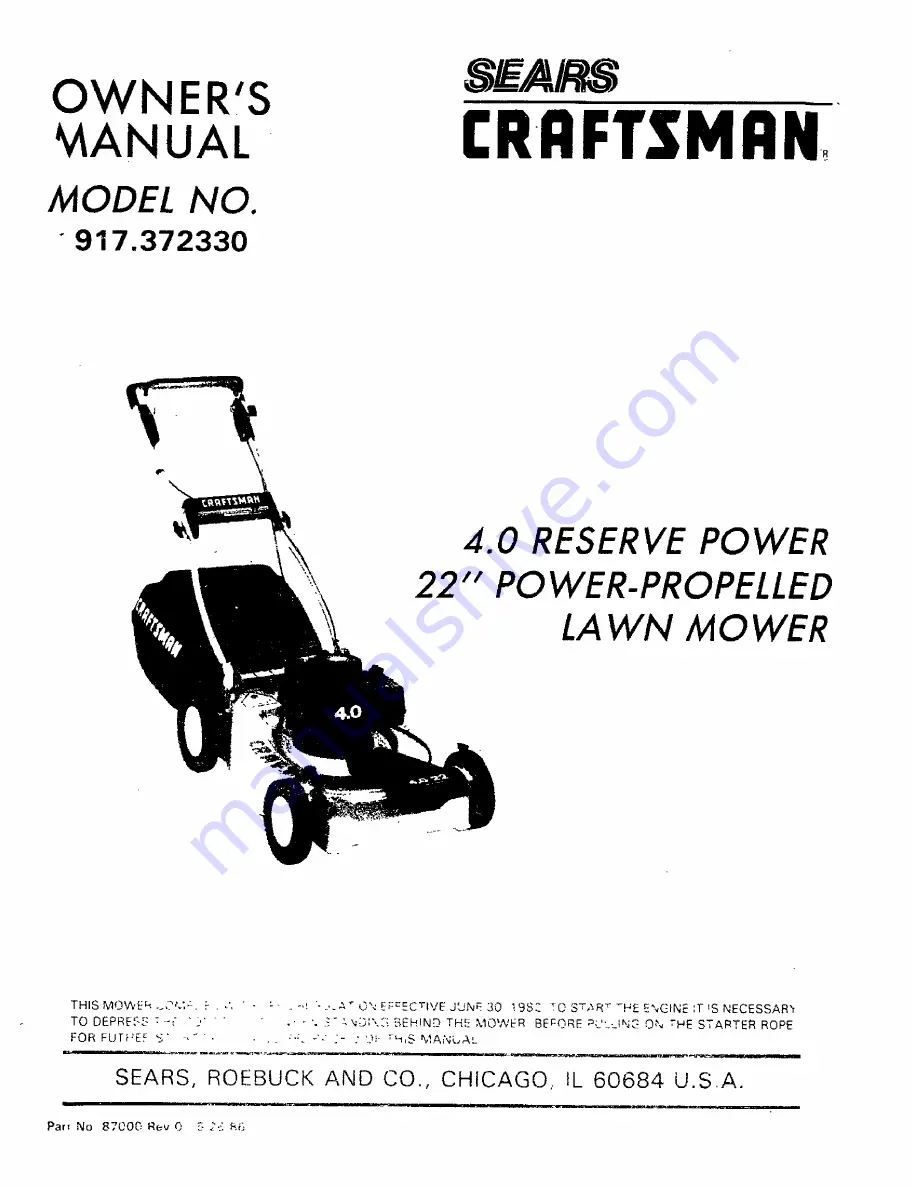 Craftsman 917.372330 Owner'S Manual Download Page 1