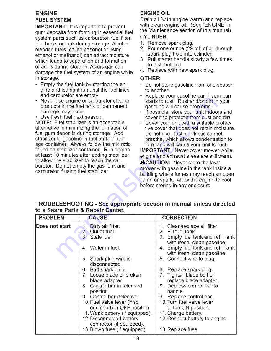 Craftsman 917.374010 Owner'S Manual Download Page 18