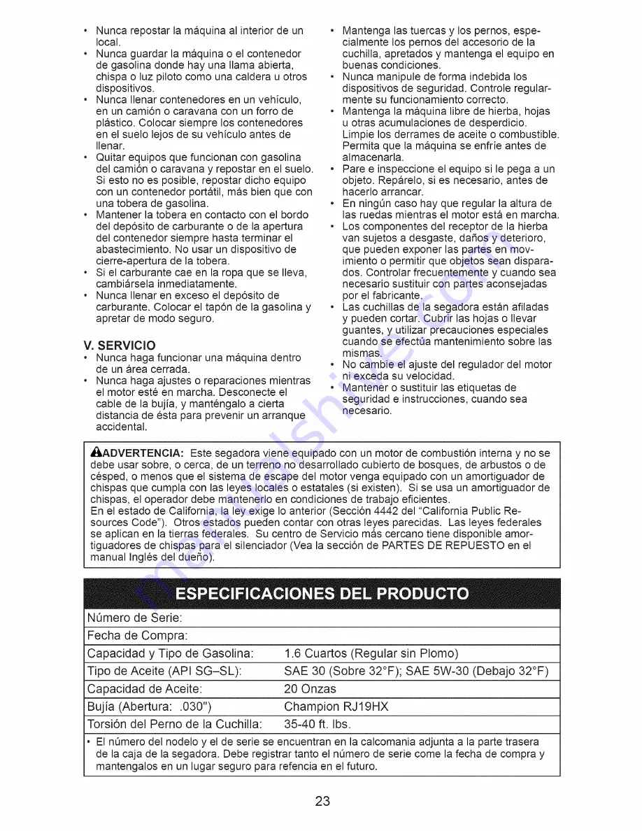 Craftsman 917.374060 Owner'S Manual Download Page 23