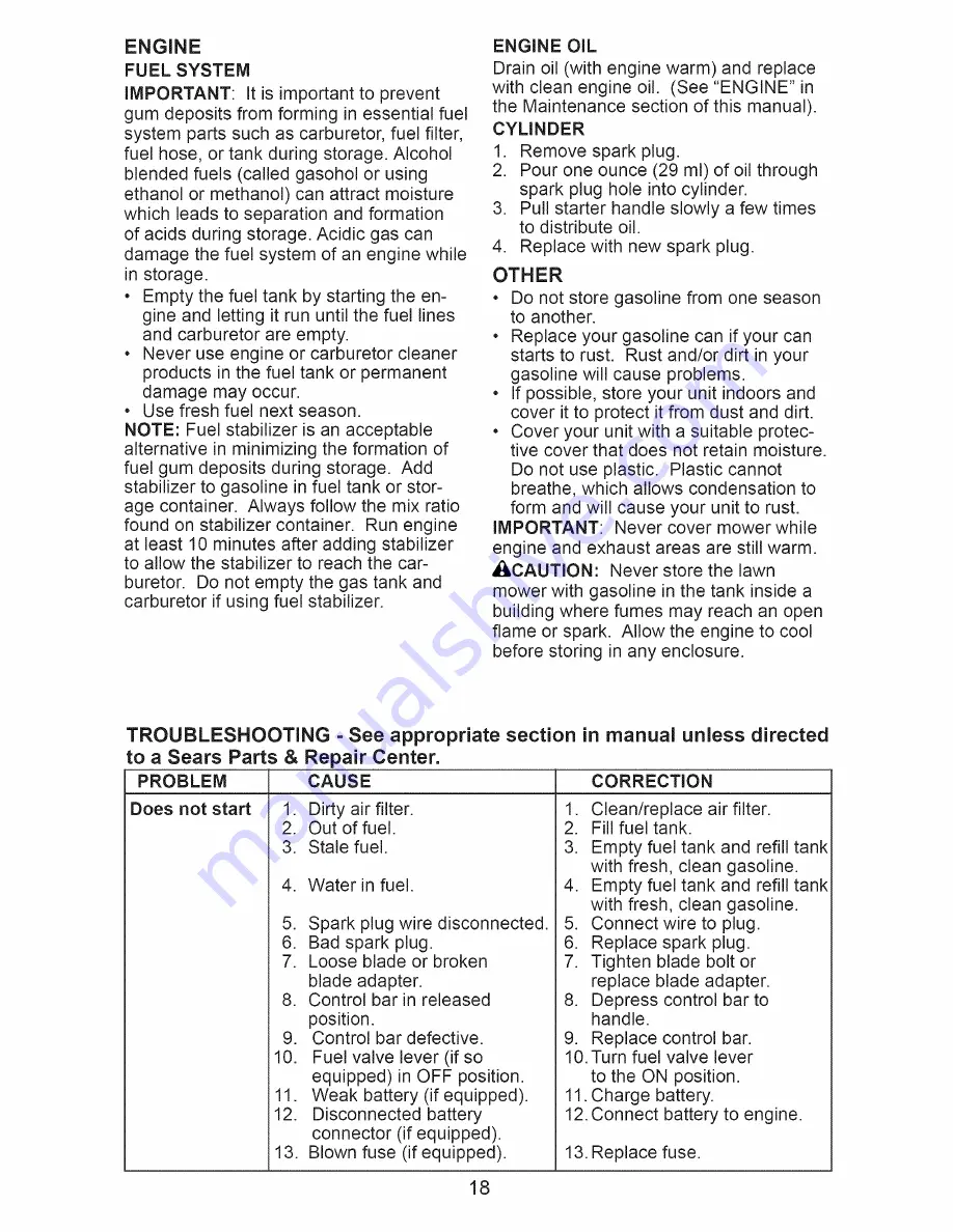 Craftsman 917.374094 Owner'S Manual Download Page 18