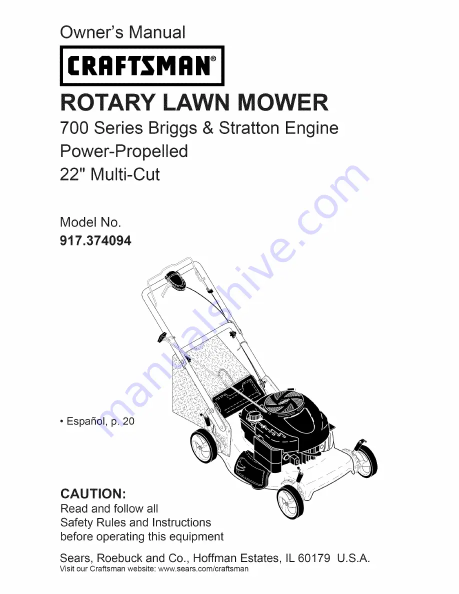 Craftsman 917.374094 Owner'S Manual Download Page 49