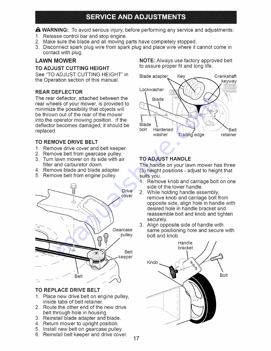 Craftsman 917.374170 Owner'S Manual Download Page 17