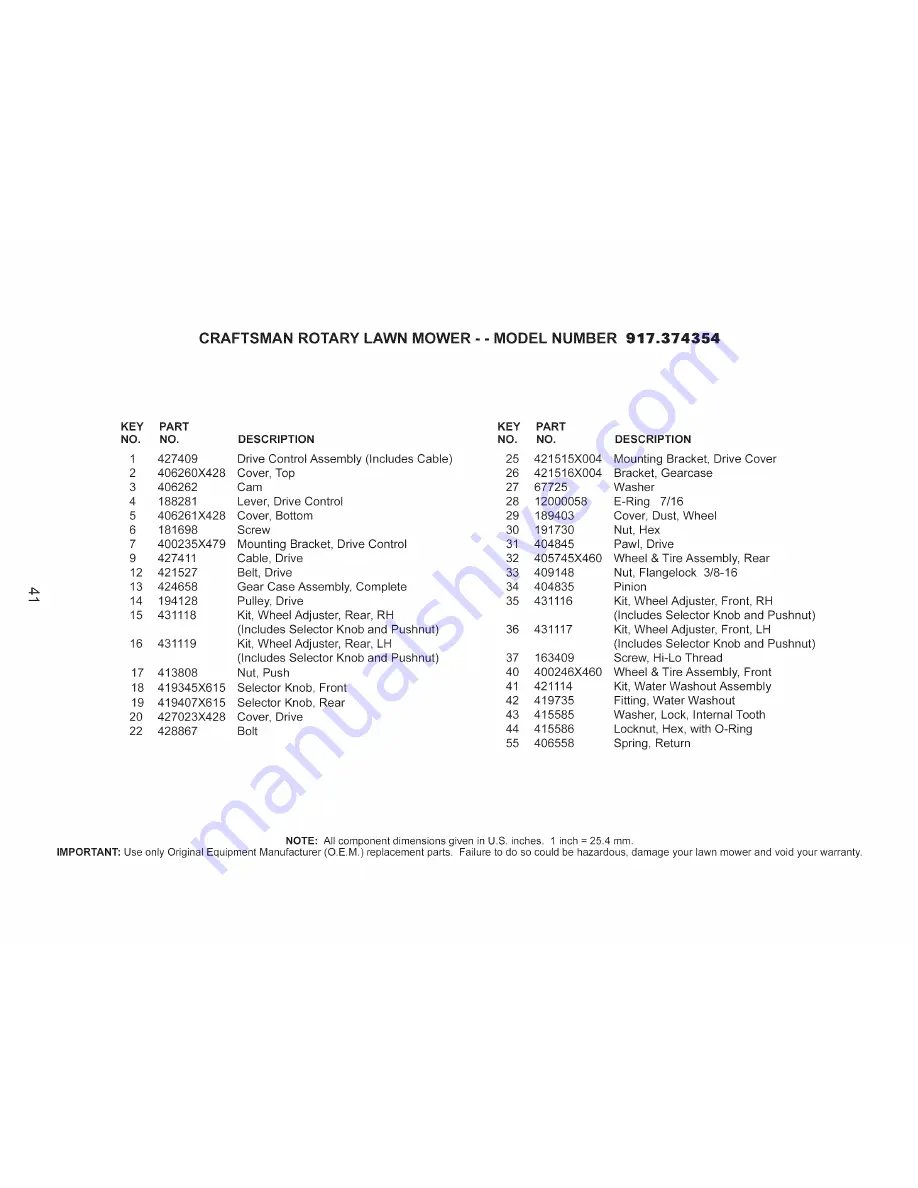 Craftsman 917.374354 Owner'S Manual Download Page 41