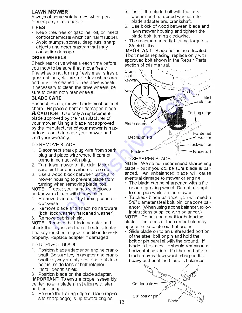 Craftsman 917.374357 Owner'S Manual Download Page 13