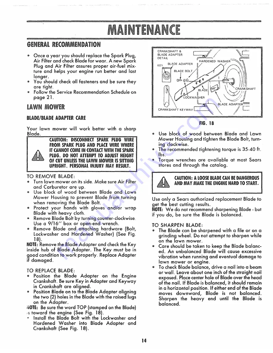 Craftsman 917.374711 Owner'S Manual Download Page 14