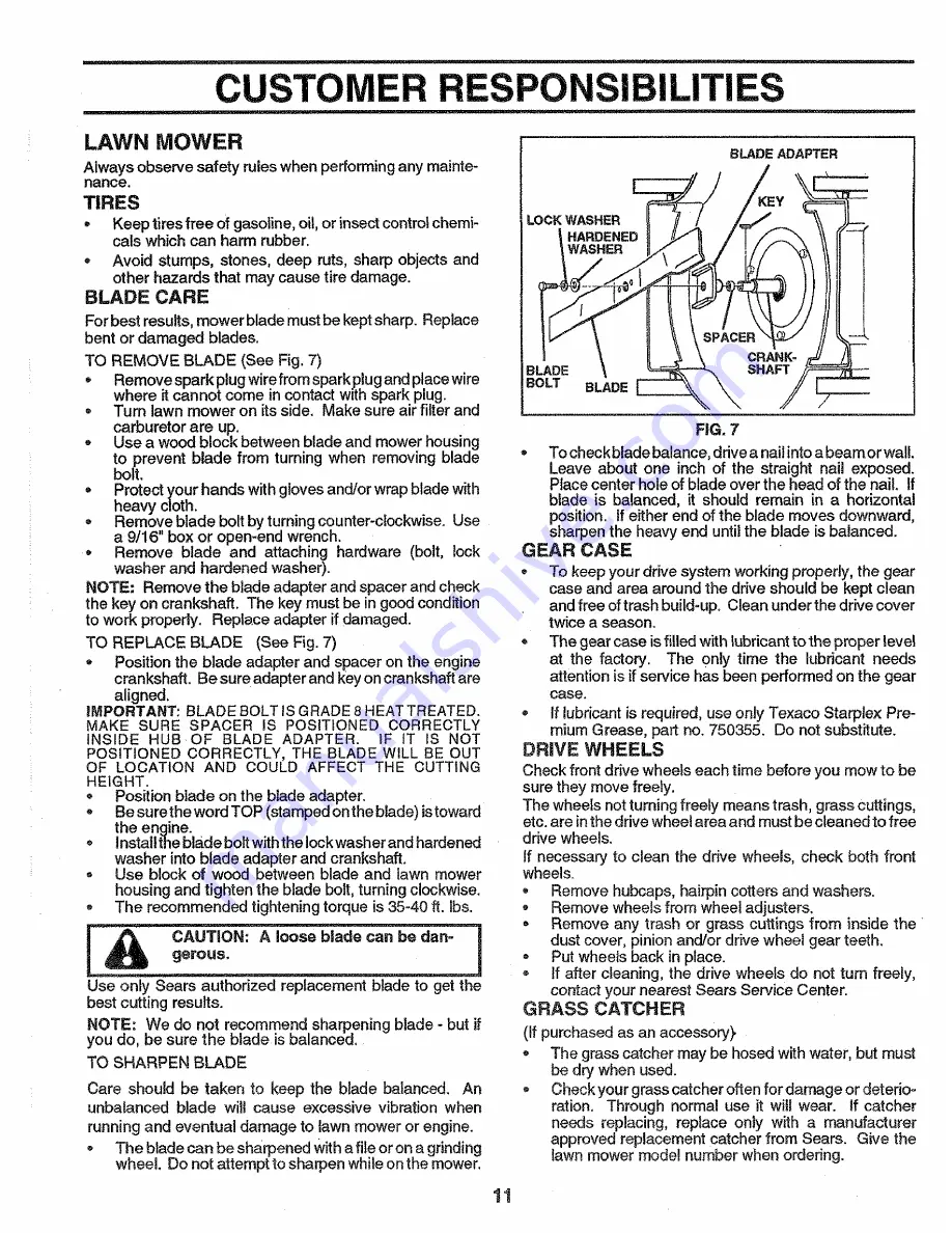 Craftsman 917.374740 Owner'S Manual Download Page 11