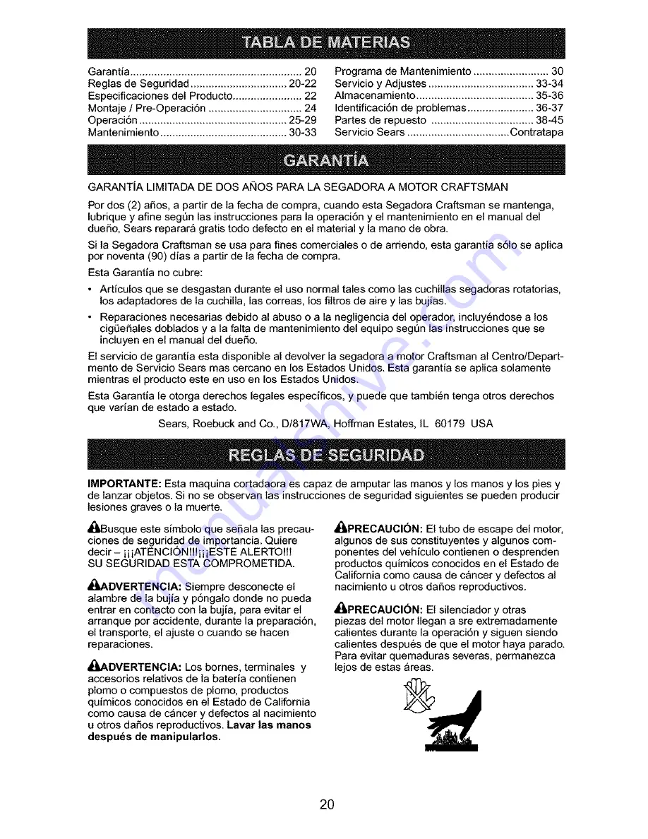 Craftsman 917.374820 Owner'S Manual Download Page 20