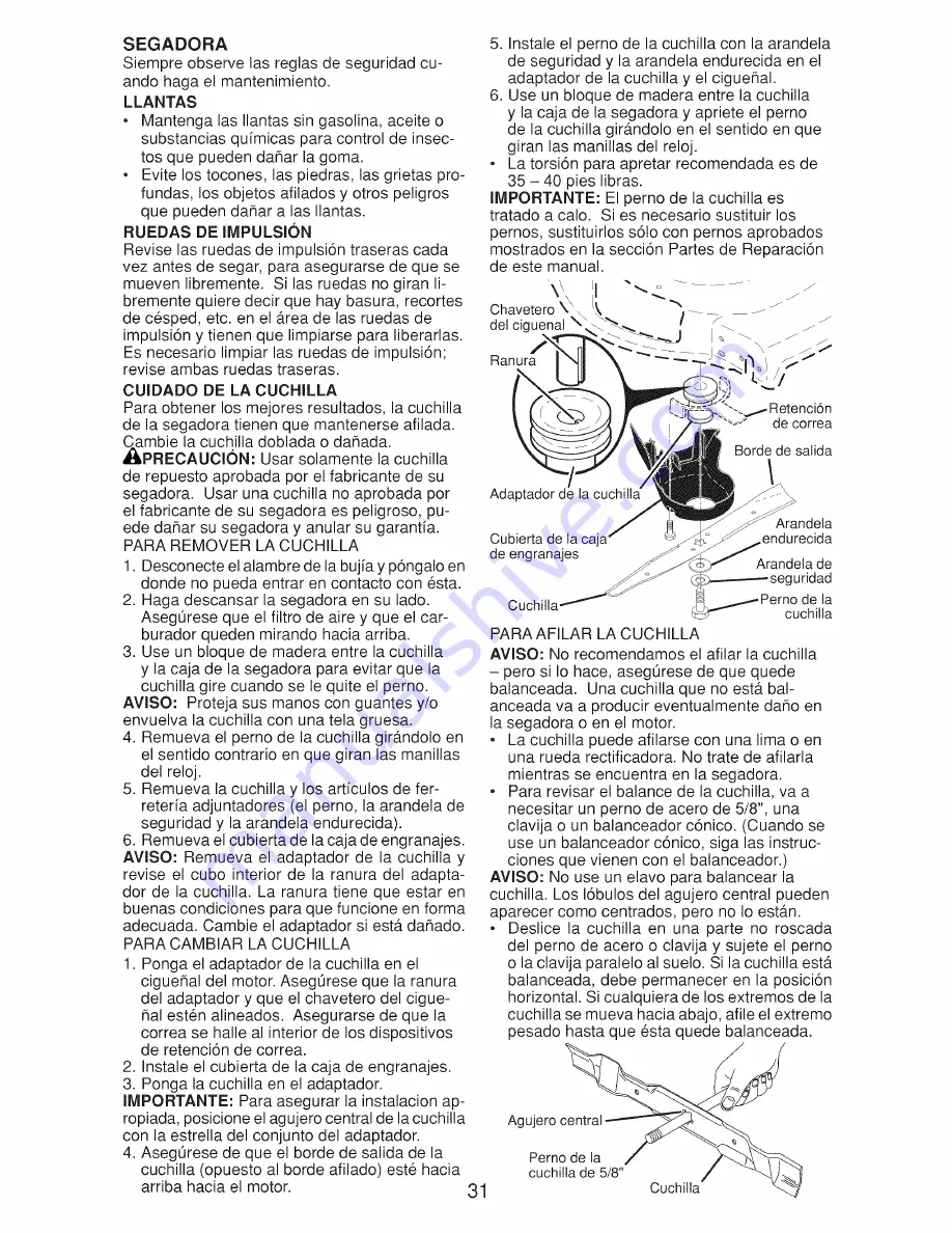 Craftsman 917.374910 Owner'S Manual Download Page 31