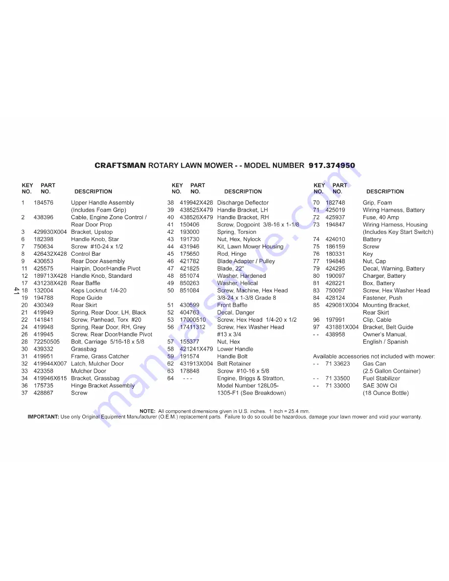 Craftsman 917.374950 Owner'S Manual Download Page 93