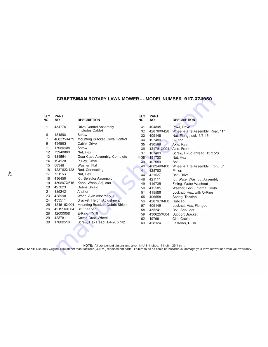 Craftsman 917.374950 Owner'S Manual Download Page 95