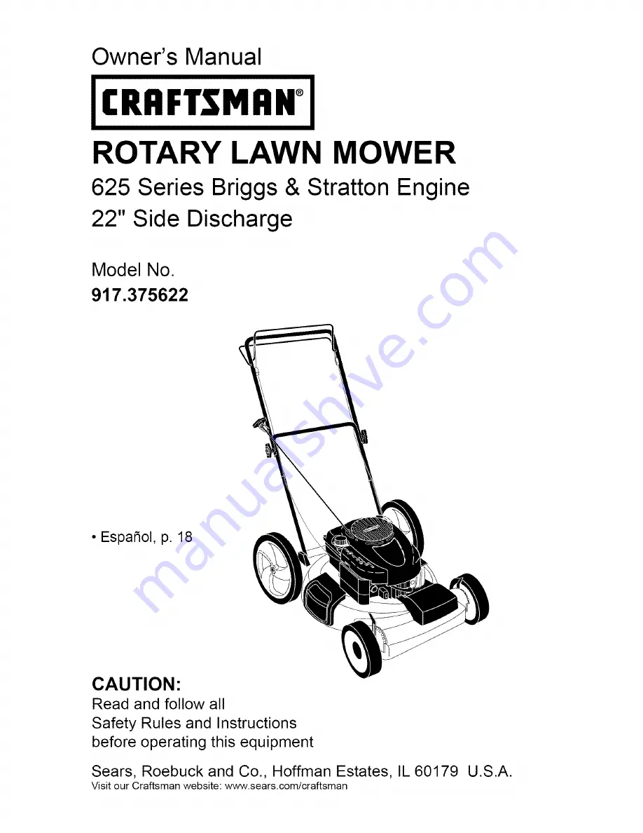 Craftsman 917.375622 Скачать руководство пользователя страница 1